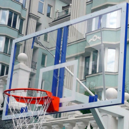 Щит баскетбольный поликарбонат 15мм 1800х1050мм, игровой с основанием